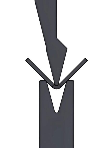 FIGURE 5 Air bending to a radius equal to one material thickness can look fairly sharp to the naked eye, especially in thin material.